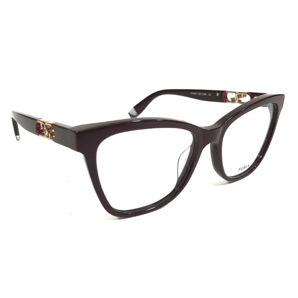 Furla Eyeglasses Frames VFU633 COL.0G96 Bordeaux Gold Cat Eye Full Rim 53-17-135